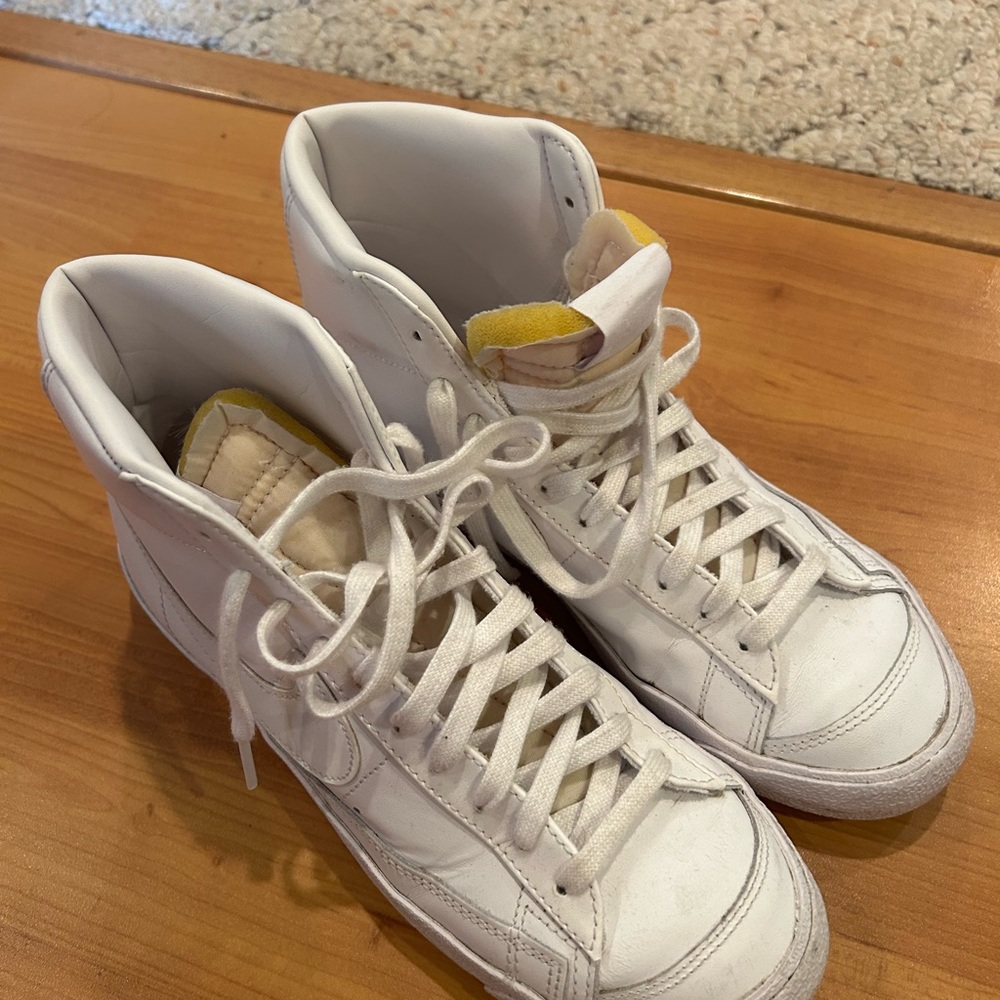 Nike White Sneakers with Subtle Yellow Details